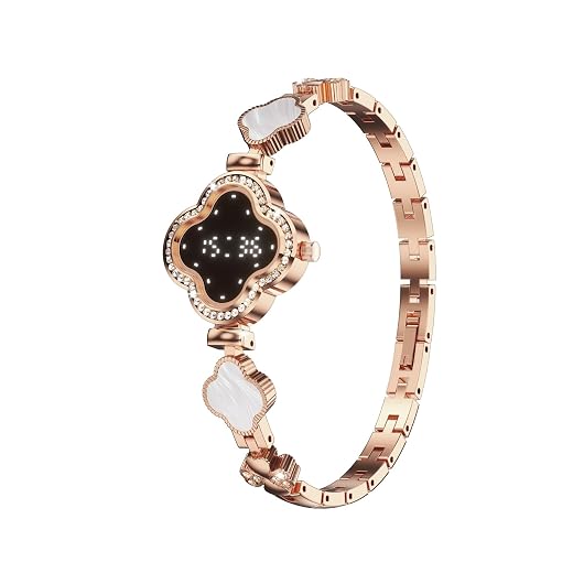 Smart Bracelet for Women, Luxury Jewelry Fitness Tracker, Gold | IP67 Waterproof, Remote Camera Ultra-Thin Luxury Womens Gold Smart Bracelet for Android iOS Phones