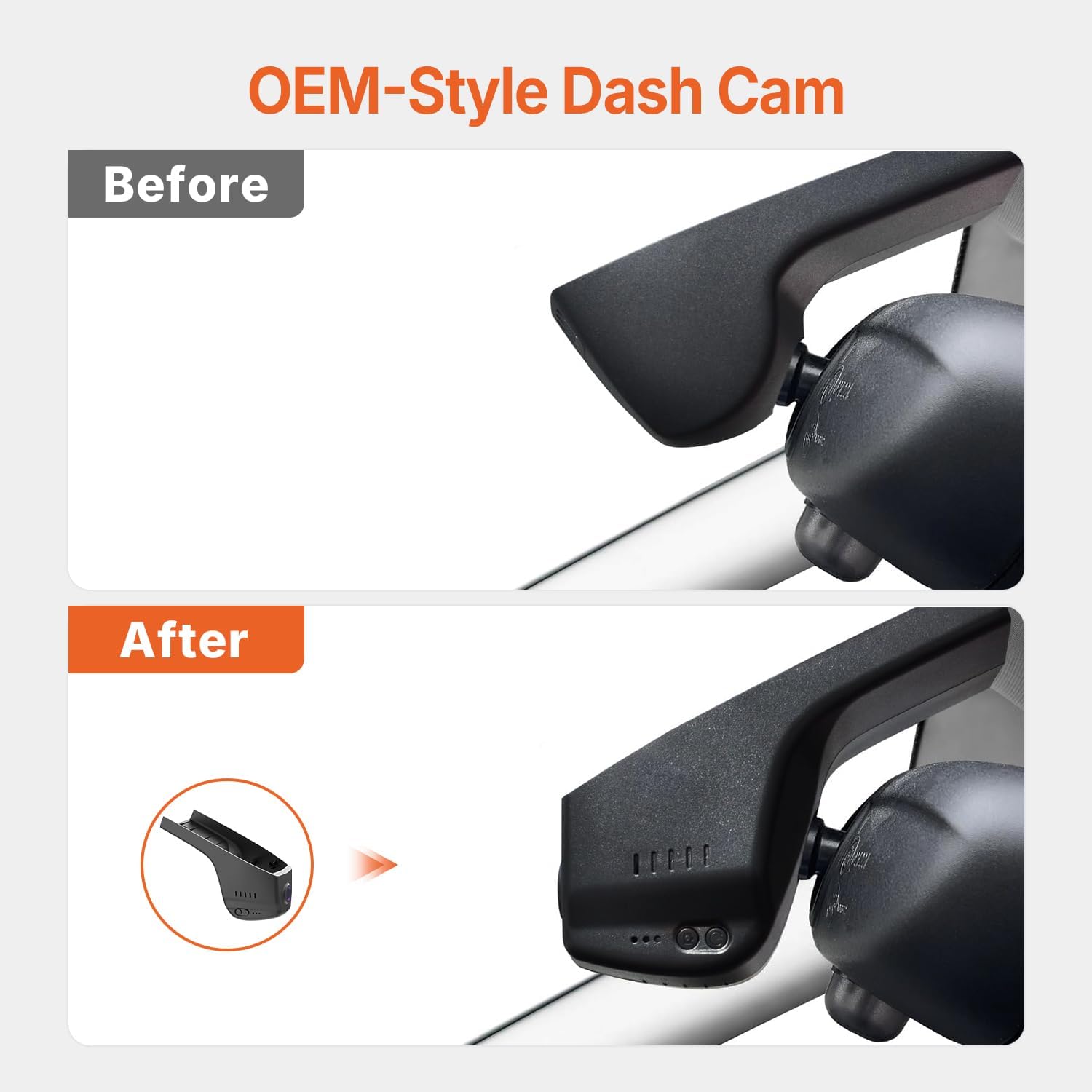 BMW Dash Cam for Gen3 G01 X3, 3-Series Gen7 G20 G21 G28, 4K Dash Camera, OEM Style, No Visible Wires, Night Vision, WiFi&APP, Parking Mode, Plug and Play, Breeze Installation, 64GB Card