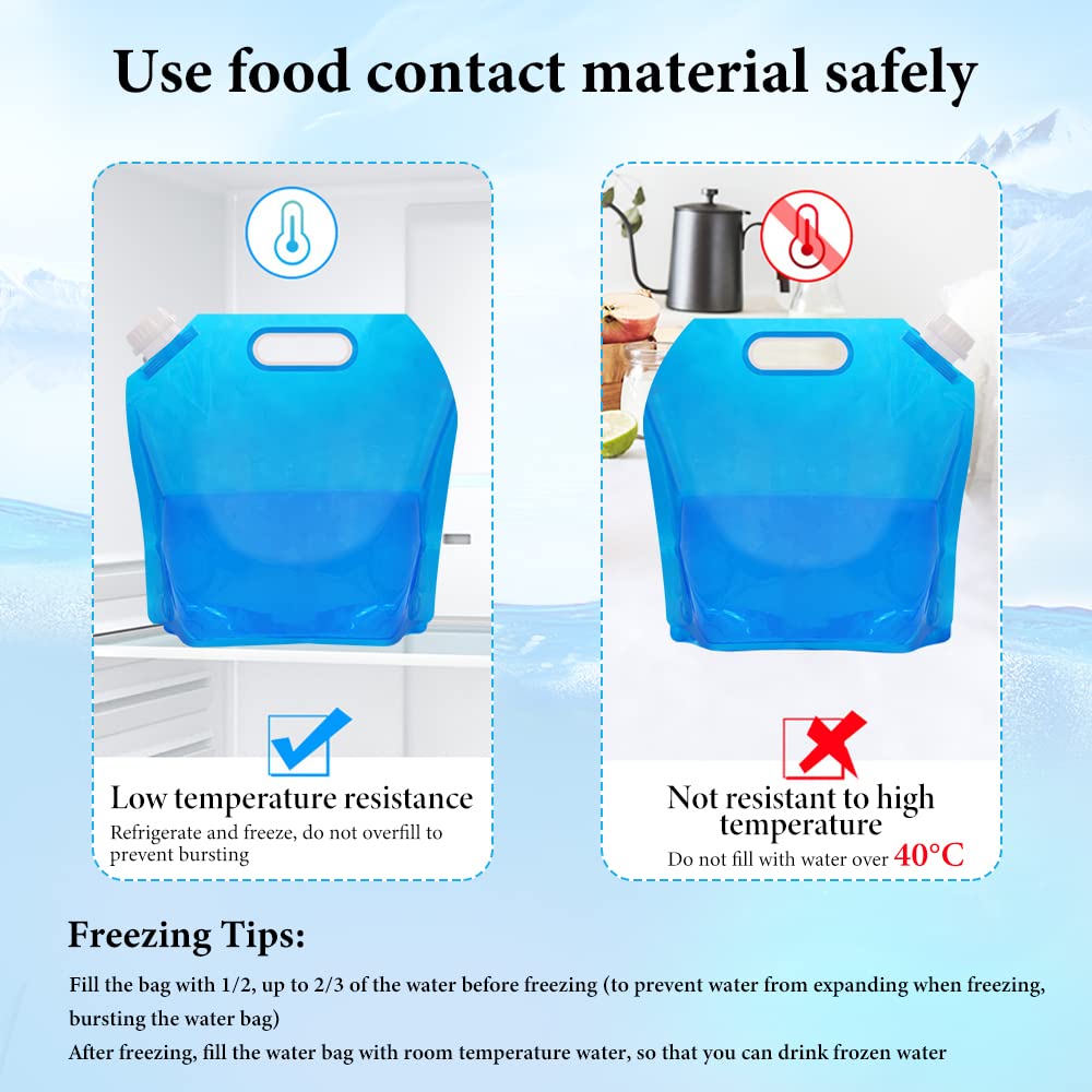 Poche Eau Randonnée Pique-nique Horuili Sac D'eau Pliable 10L - 2 Réservoirs Réutilisables Pour Camping, Randonnée Et Pique-nique Réservoir Eau Camping