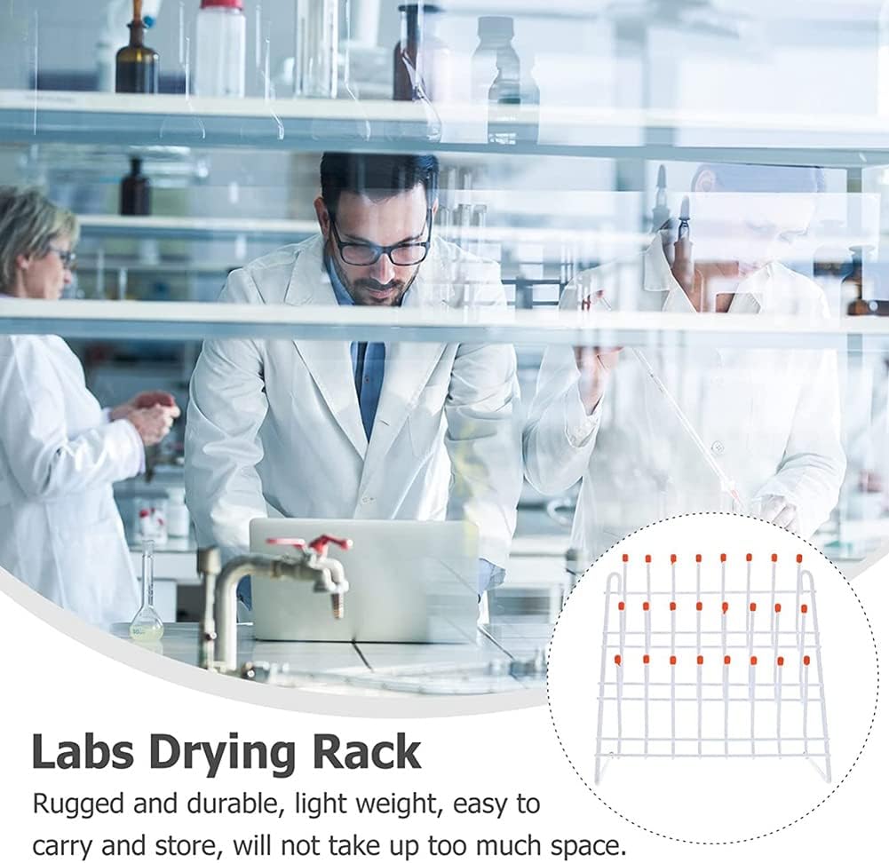 Lab Drying Rack 24 Pegs Lab Glassware Rack Wire Glassware Drying Rack Wall Mount/Freestanding Lab Glass Drying Rack