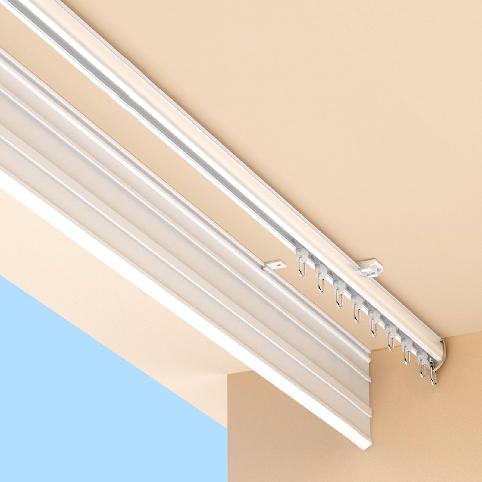 Caja de cortina opaca de 2,8 m para techo, panel de cenefa de pared aislante sin rieles