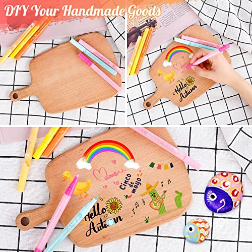 Acrylic Paint Pens For Rock Painting, 24 Classic Colors Paint Markers For Stone, Rock, Craft Diy, Ceramic, Easter Basket Stuffers Pumpkin Decorating Kit, Art Craft Painting Supplies, Extra Fine Tip #TOP6