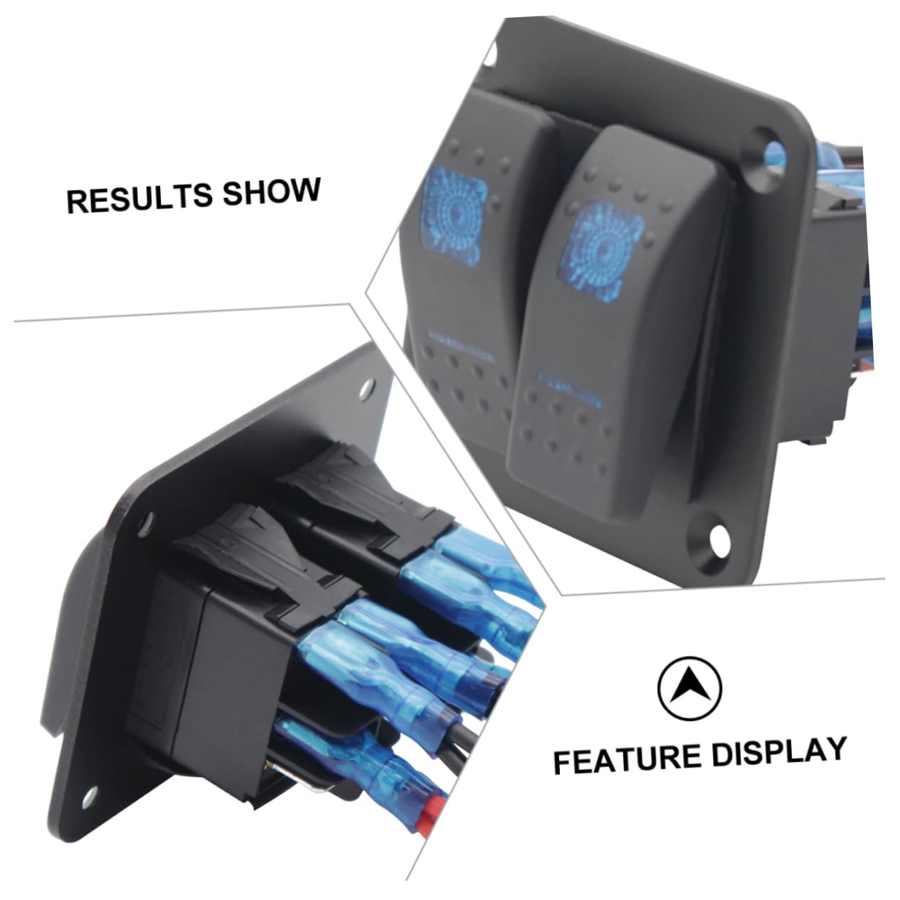 Cabilock 12-24v Rv Panel 2-Pole Control Combined Panel Boat and Car Mounting Switch Overload/overcurrent/Short-Circuit Protection