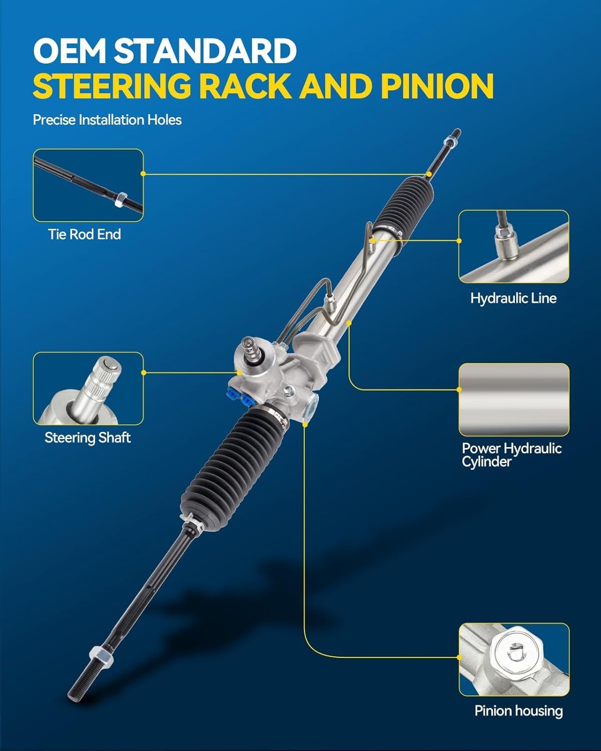 PHILTOP Hydraulic Power Steering Rack and Pinion Replacement for Toyota Corolla 1993-2002, Corolla 1994-1996, Chevy 1998-2002 Prizm, Geo 1993-1997 Prizm, Steering Rack and Pinion Replace 26-1963