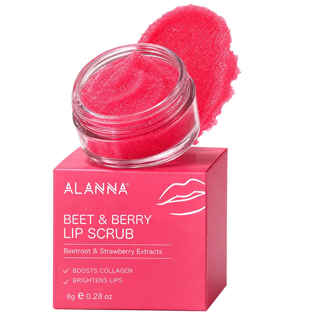 ALANNA® Beet & Berry Lip Scrub | Beetroot & Strawberry for Dark Lips | Nourishes Pigmented Lips | Exfoliates & Hydrates | 15g-image-12