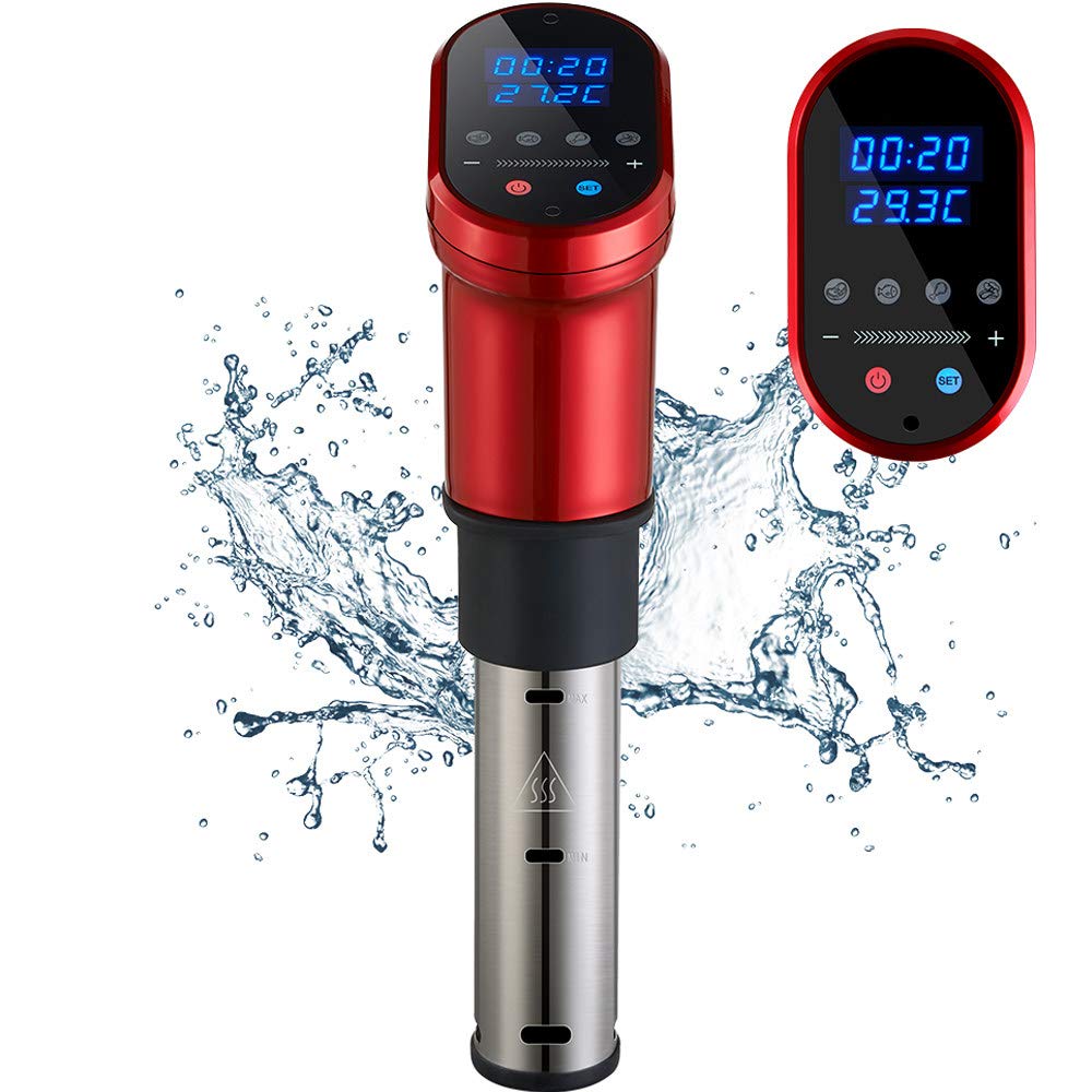ZRZJBX Sous Vide Precision Cooker 2.4 (WiFi) | 1200 Watts | IPX7 Waterproof And LCD Touch Display | (0℃ -90℃) | App Included,Red