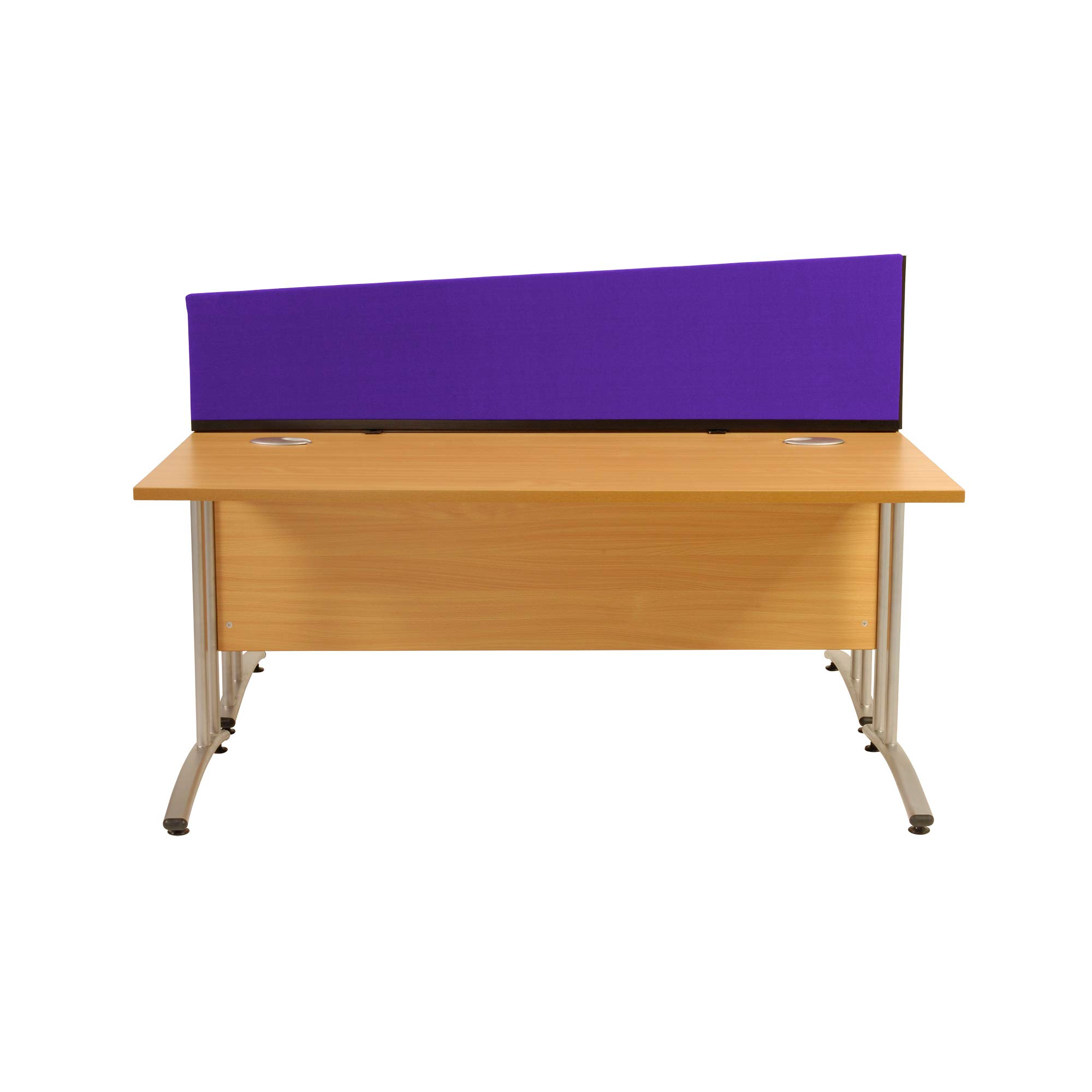 Panelwarehouse Angled Desk Divider Partition Screens Desktop - 5 Widths & 11 Double Sided Pinnable Fabric Colours (Violet, 1800mm x 400mm x 300mm)