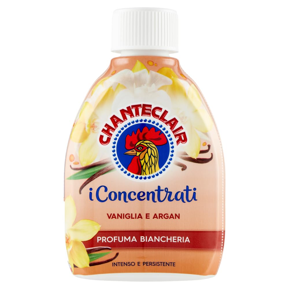 8 x Chanteclair I Concentrati profumo per bucato – Profumi per vestiti vaniglia e argan – deodorante per bucato 220 ml + portachiavi Beni Culinari