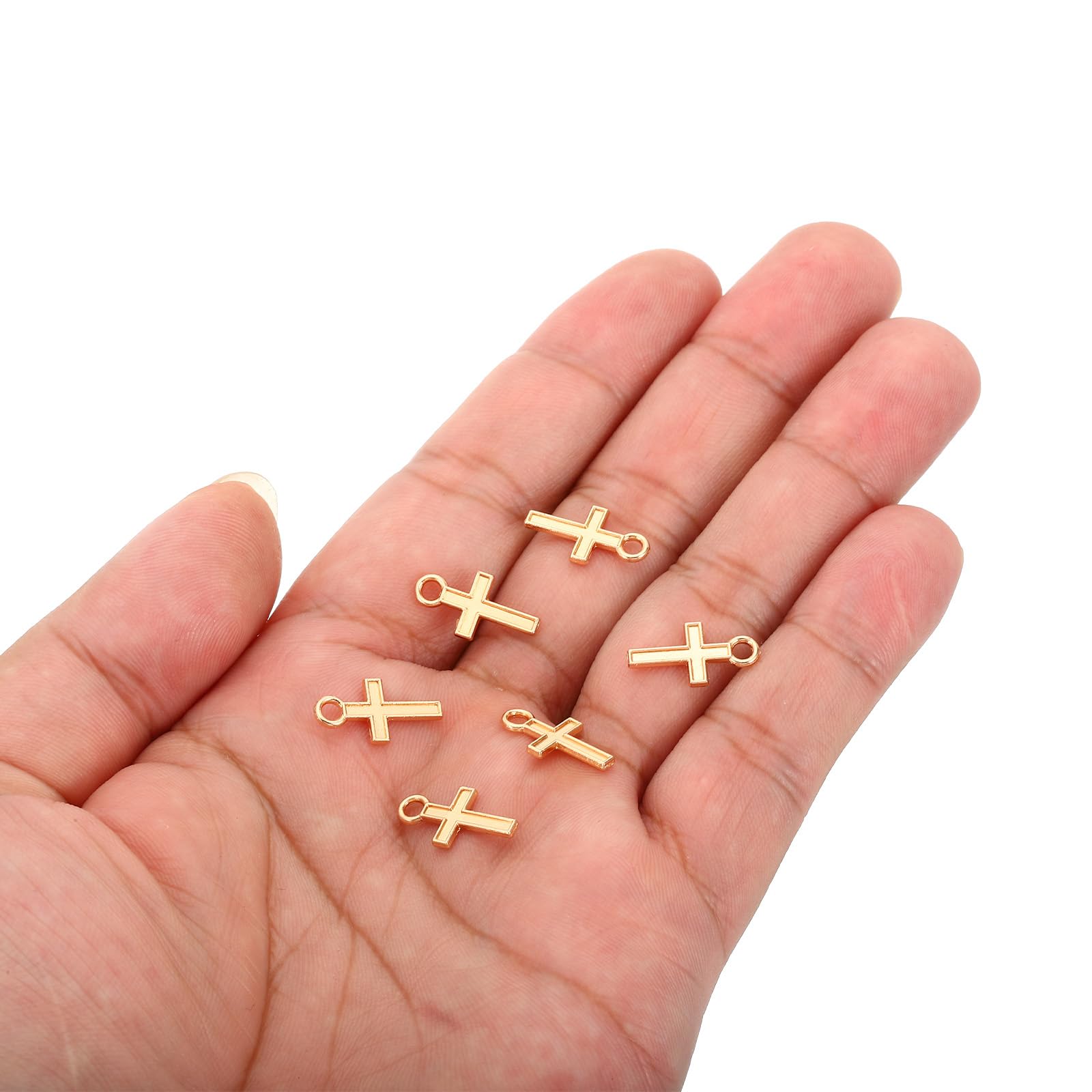 PATIKIL Cross Charm, 200 Pcs Cross Pendants Bulk Mini Cross Charm Pendants Alloy for Making s s Crafts DIY Dark Gold - Image 4