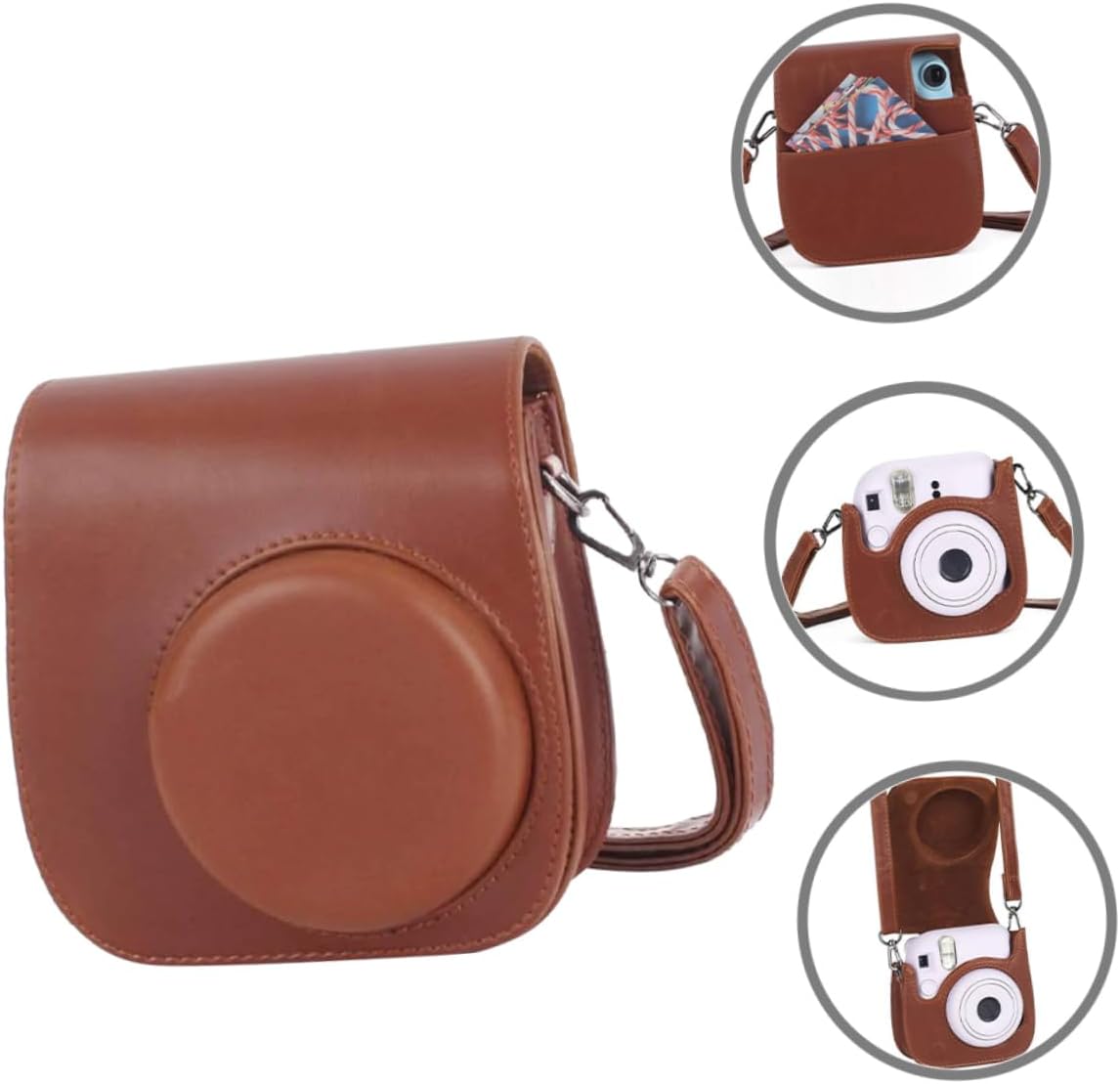 Angoily Camera Protector Cover for Mini Shoulder Strap Premium PU Fleece Interior Travel Friendly Design Photography Accessories