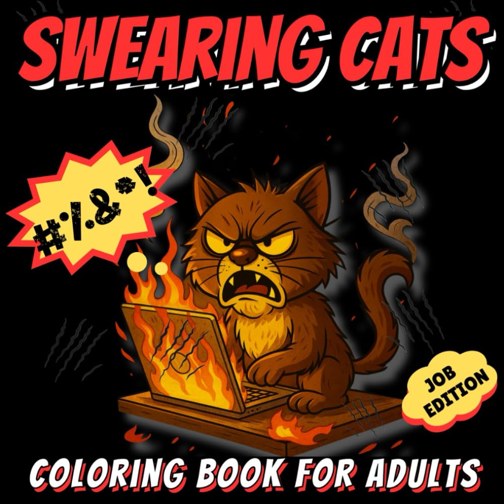 Swearing Cats: Job Edition: Adult coloring book with angry felines, foul language and zero tolerance for office nonsense