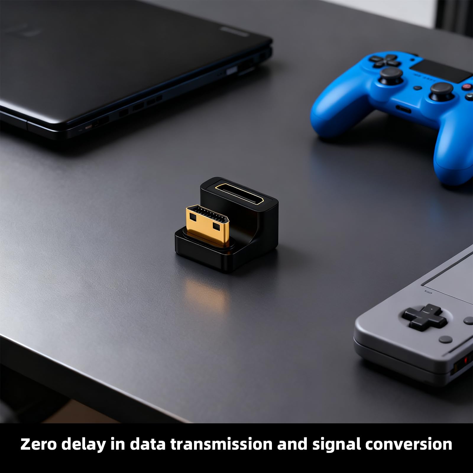 Mini HDMI U Shape Adapter 8K, Mini HDMI Męski na żeński 48 Gbps, ze wskaźnikiem LED do aparatu, kamery, tabletu, komputera (zestaw 2 sztuk)
