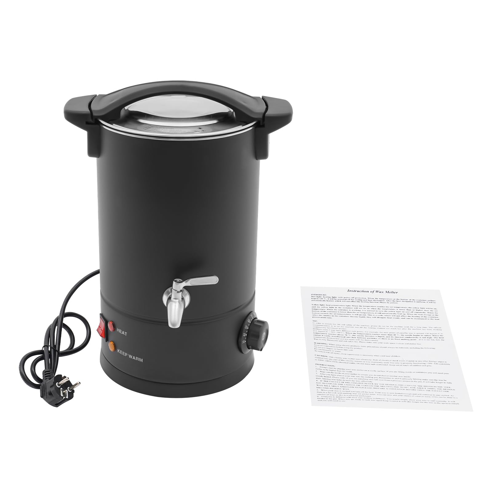 Kit per la produzione di candele, 8 l, grande pentola per sciogliere la cera con rubinetto dell'acqua 30 – 110 ℃, controllo della temperatura per fai da te, base di sapone