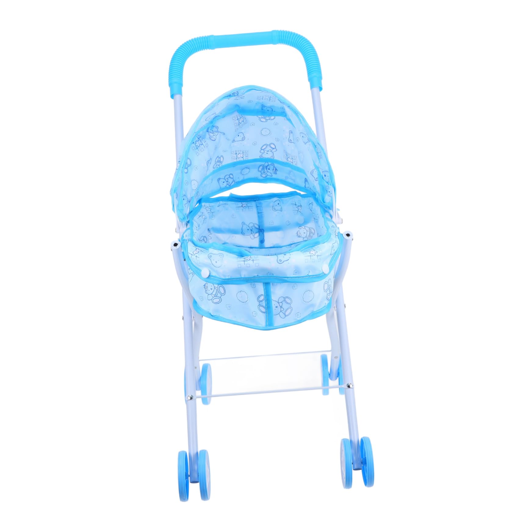 ZUNOXAZ Boy Girl Pretend Play Stroller Toy Doll Carriage Soft Handle Compact and Easy to Store Girls Realistic Doll Stroller for Fun Role Play