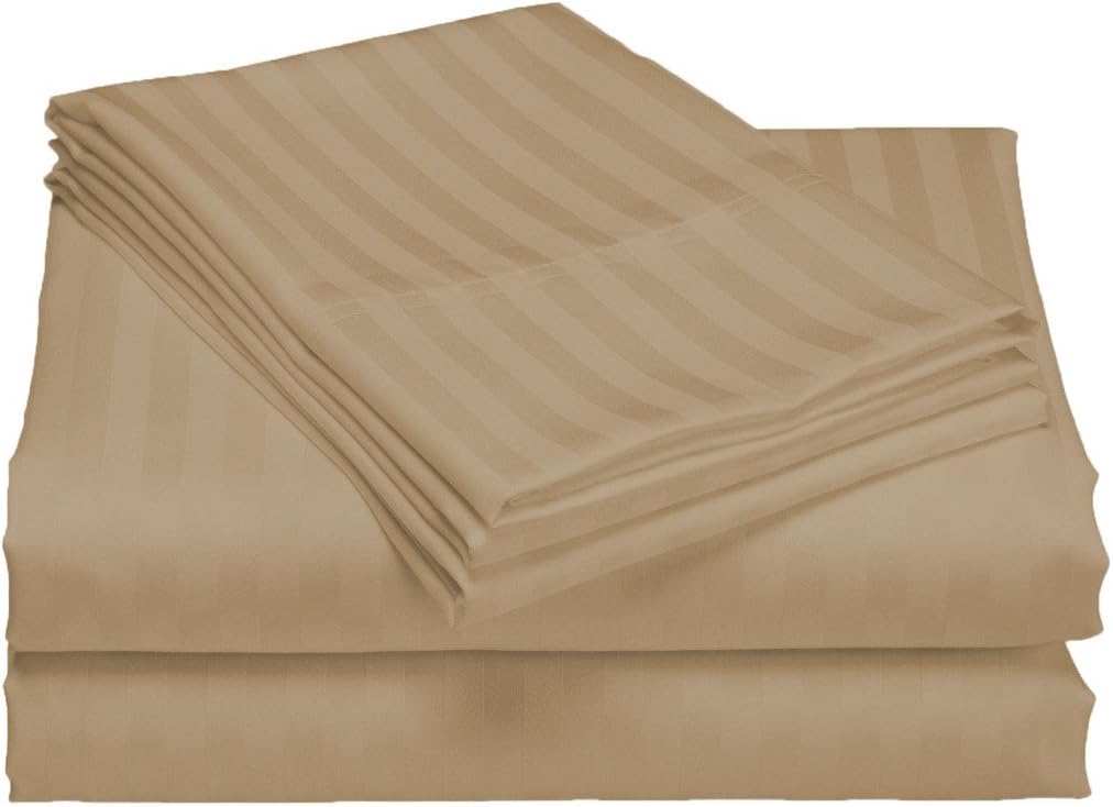 Scala Bedding 400 Thread Count Egyptian Cotton Luxurious Striped Duvet Cover Full Light Blue