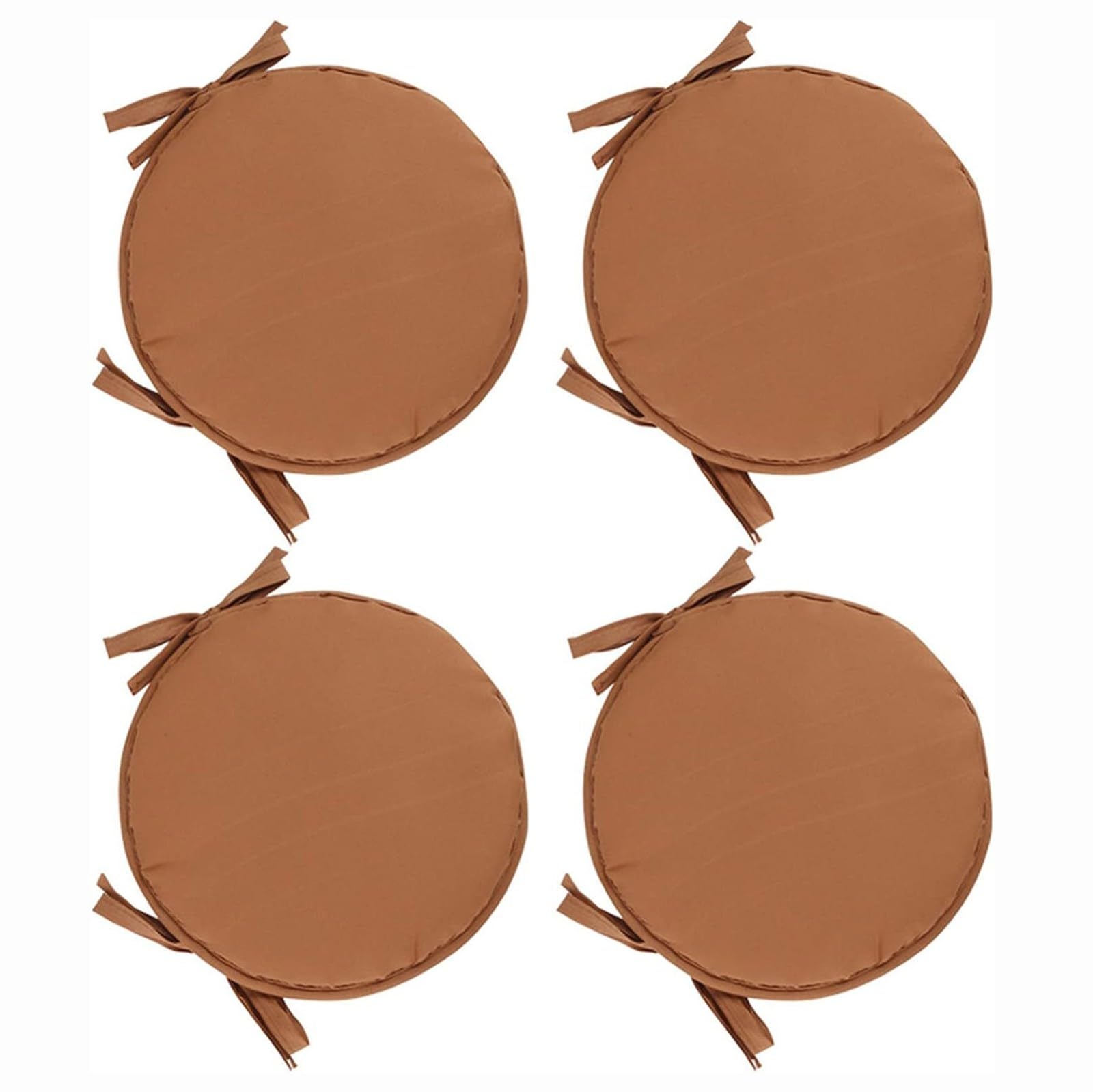 PIPOEI Round Bistro Chair Cushions Set of 2/4/6, Chair Pads with Seat Ties – 38cm, Soft Indoor Outdoor Chair Cushion Or Home Office And Patio Garden Furniture Decoration B-03