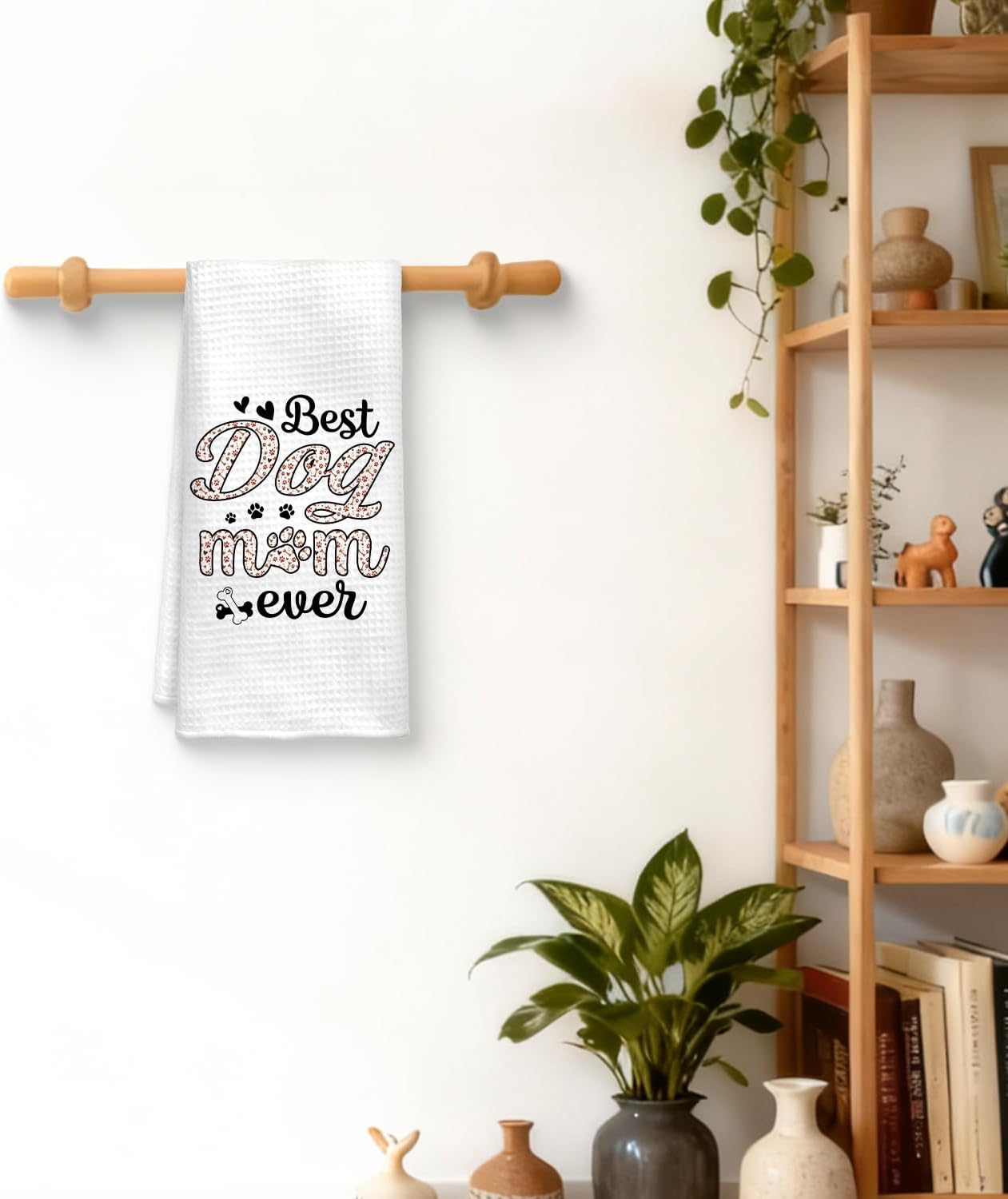 Best Dog Mom Ever Kitchen Towels, for Dog Mom Hand Towels for Bathroom Decor, Puppy Pet Lover Gifts for Women Decorative Dish Tea Towels for Kitchen, 16x24 Inch - Image 2