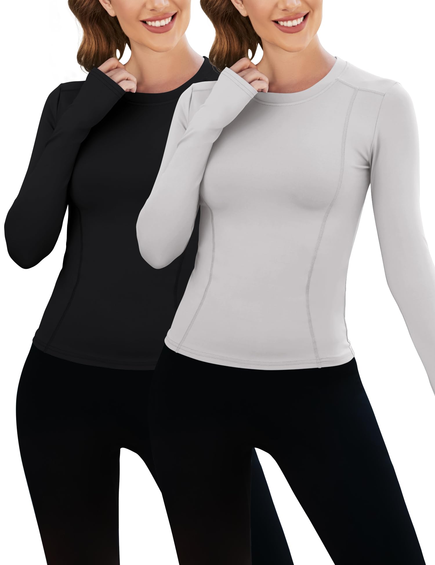IECCP Camisetas de entrenamiento sin costuras para mujer, de manga larga, para yoga, deportes, correr, transpirables, atléticas, ajustadas