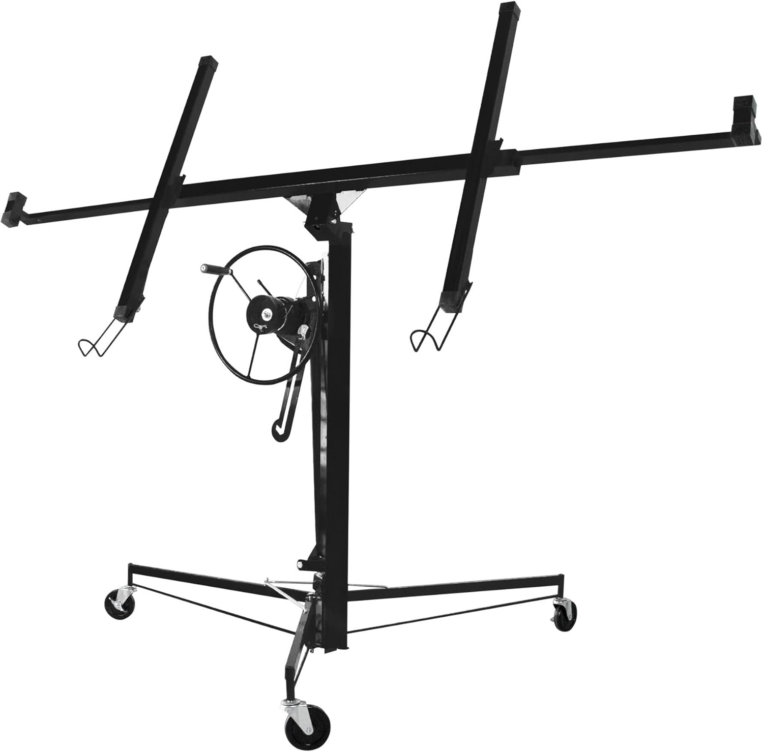 Hcduvso 11FT Drywall Lift Panel, Sheetrock Lift Drywall Lifts, Rolling Caster Wheel, Drywall Lifting Construction Tools with Adjustable Telescopic Arm, 150LB,Black