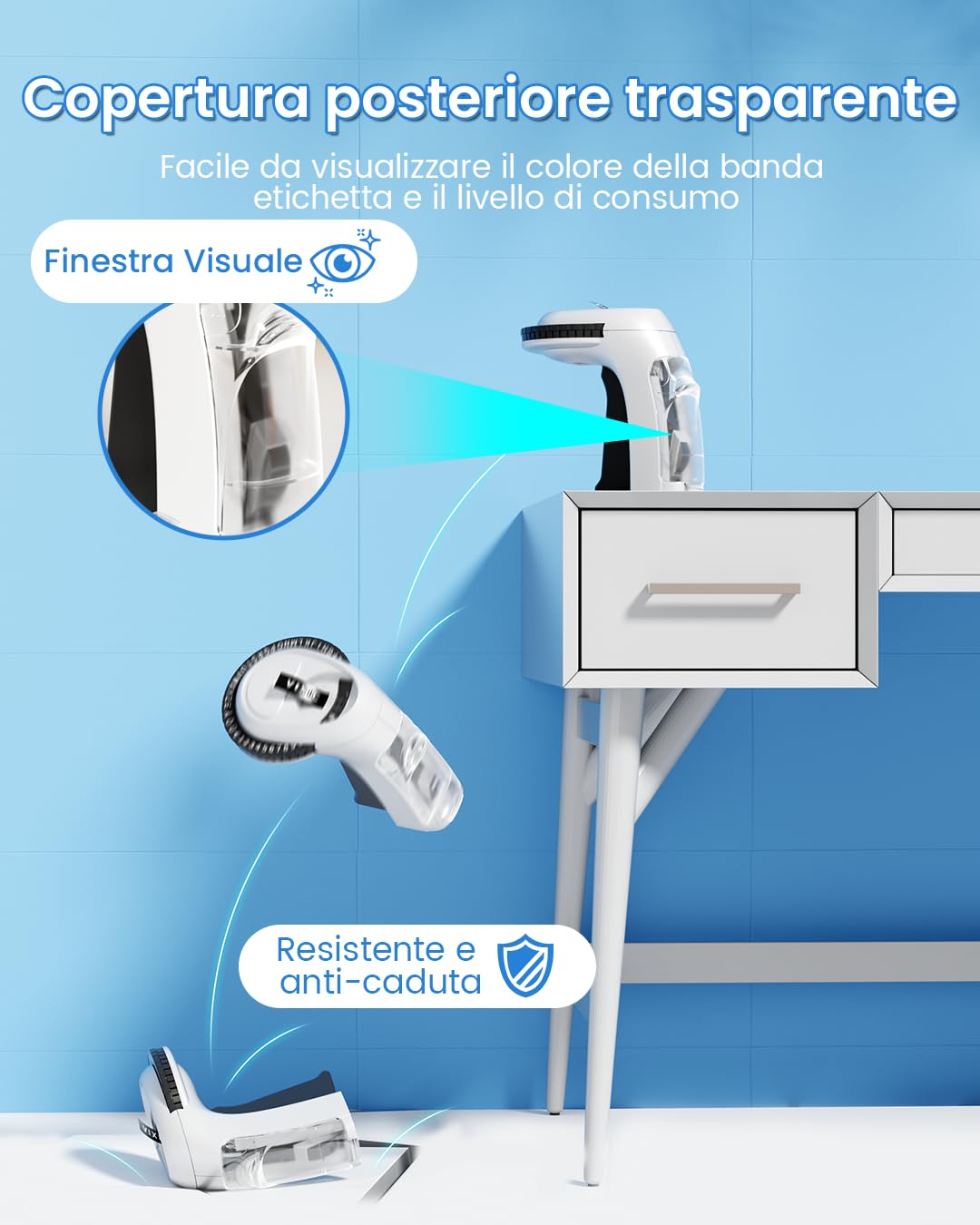 Vixic 3D Etichettatrice a Rilievo, Etichettatrice per goffratura con 3 nastri per etichette, Etichettatrice Omega con 3 Nastro, perfetta per la casa e per fai-da-te