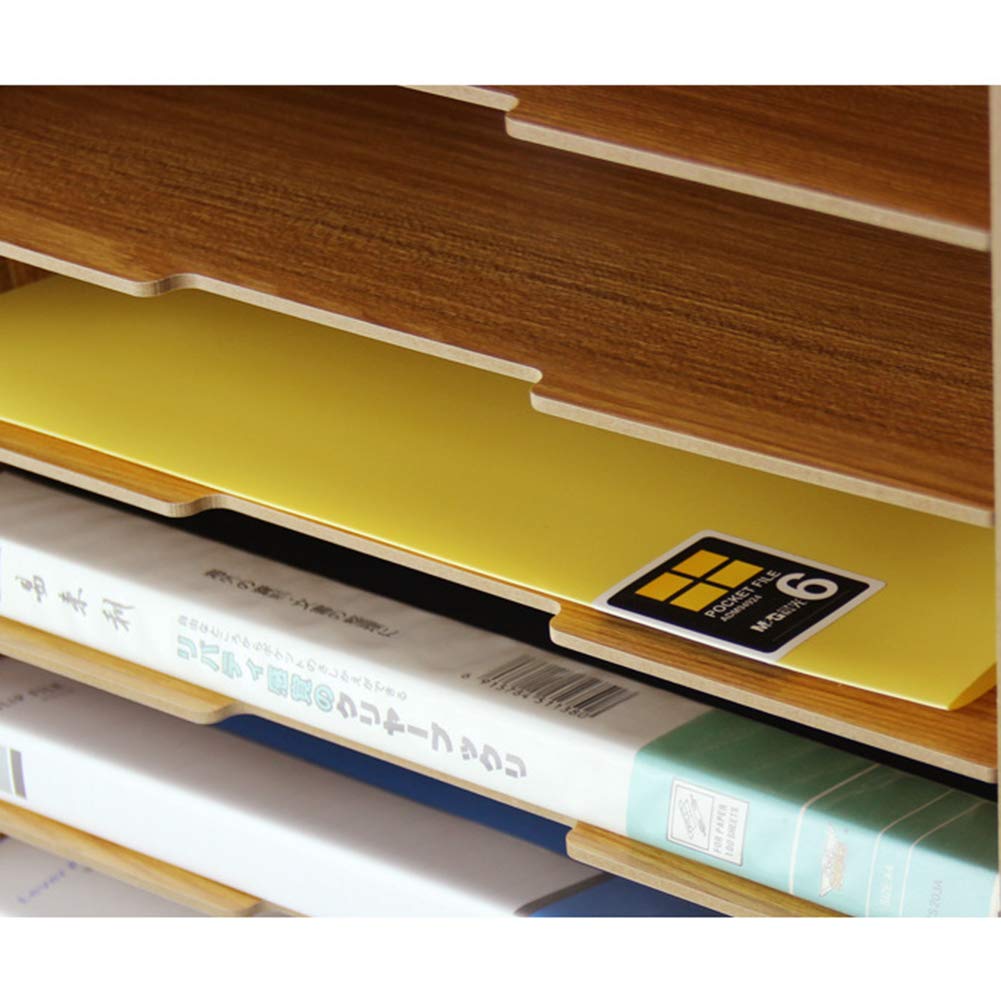 Organizzatore di File/portafile, scaffale di archiviazione da scrivania in Legno per Ufficio, Scatola di archiviazione per Documenti A4 da scrivania, scaffale di archivi