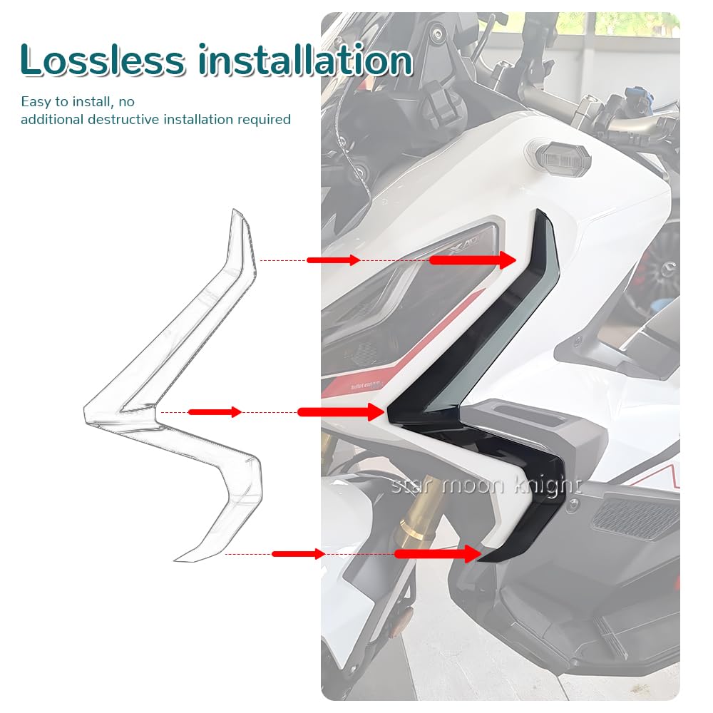 Motocicleta lado aire viento deflectores cubierta de pierna para Honda X-ADV 750 X ADV XADV 750 2021-2024 Accesorios (gris humo)