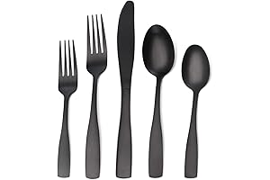Elegant Black Matte Silverware Set: A Touch of Sophistication for Your Table
