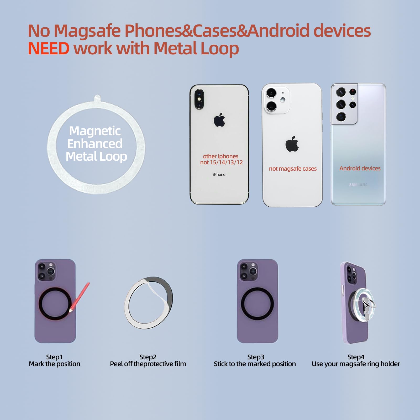Tensho Magnetischer Handy-Ringhalter – Glitzernd, Verstellbarer Ständer, Für IPhone