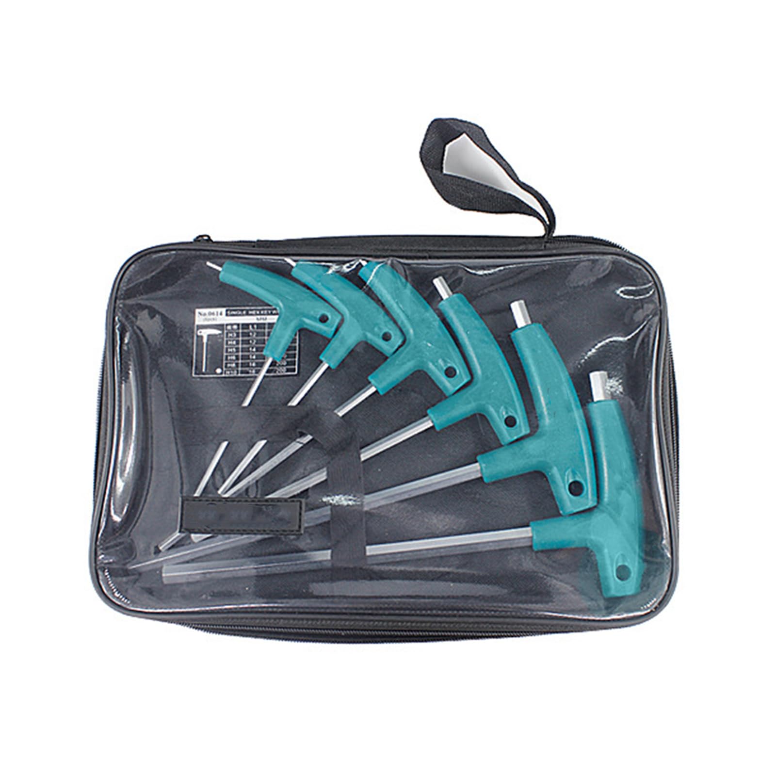Hsioluted 6Pcs 6 / 9Pcs Hexagonal Screwdriver Wrench T-Shaped Driver Wrench Inner Hexagon Spanner With Storage Bag For Repairing Manual Steel Hexagon T Handle