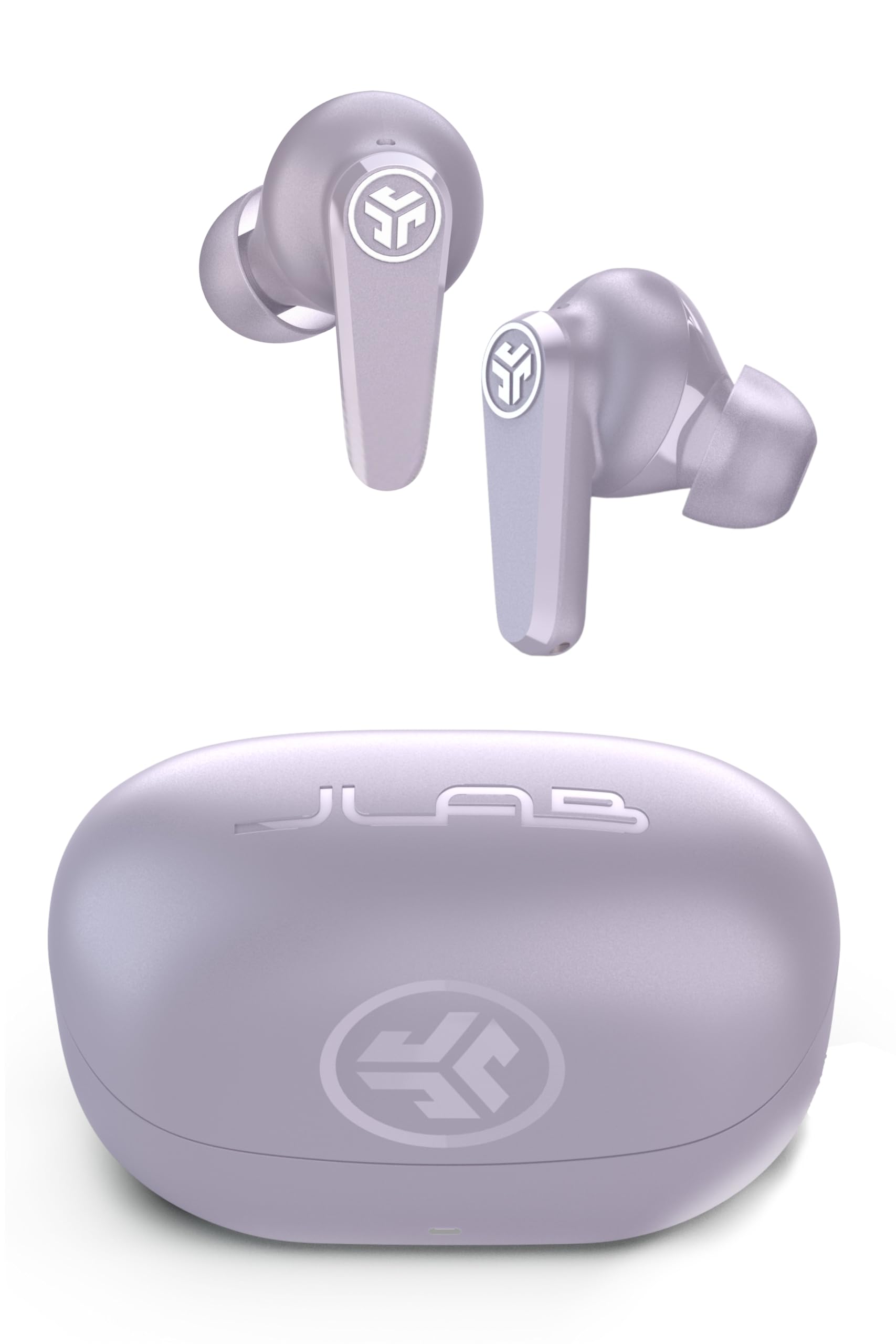 JLab Go Pods ANC Auricolari Bluetooth Cancellazione Rumore, Lilla | Cancellazione Attiva del Rumore Ibrida, Cuffie Wireless IP55, 26h+ Autonomia, Chiamate Nitide, Audio via App