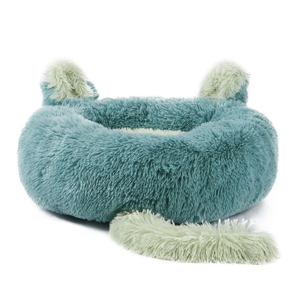DOTBUY-SHOP Dog Bed Washable, Cute Ears Soft Comfy Cat Bed Dog Beds, Pet Bed With Slip-Resistant Bottom, Gift for Puppy Kittens (50cm,Sage Green)