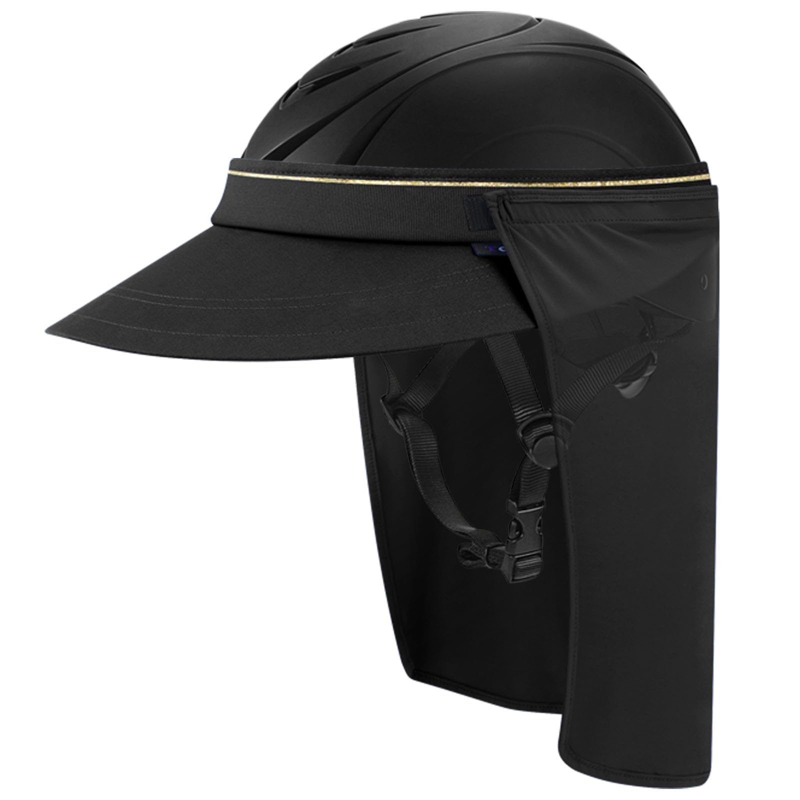 Tontron Visera para casco de equitación, parasol para casco con solapa extraíble para el cuello