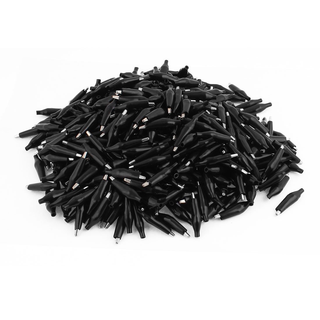Pinces crocodiles, 43 mm zaciski krokodylkowe izolowane plastikowe buty czerwono-srebrne 500 szt