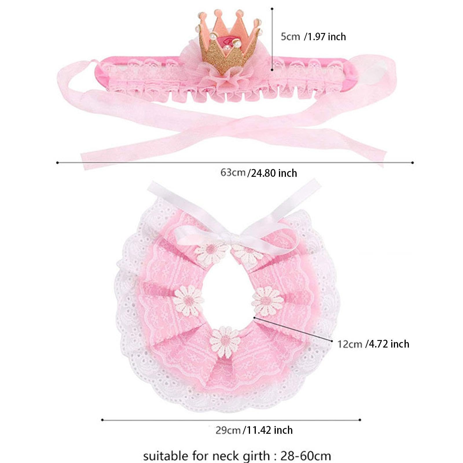 Bandana Ajustable Para Gatos - Con Corona Incluida, Ideal Para Fiestas, Cumpleaños, San Valentín Y Fotos