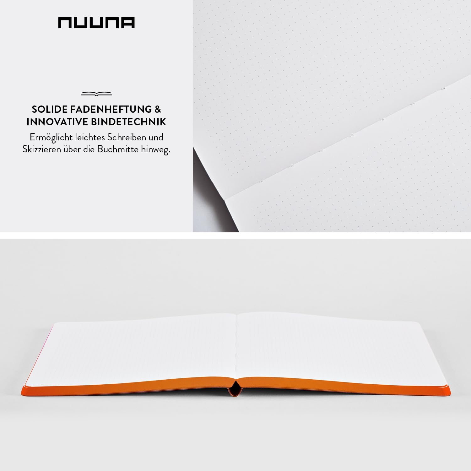 Nuuna Notizbuch A5+ Colour Clash L Light - Burn, Leder rosa