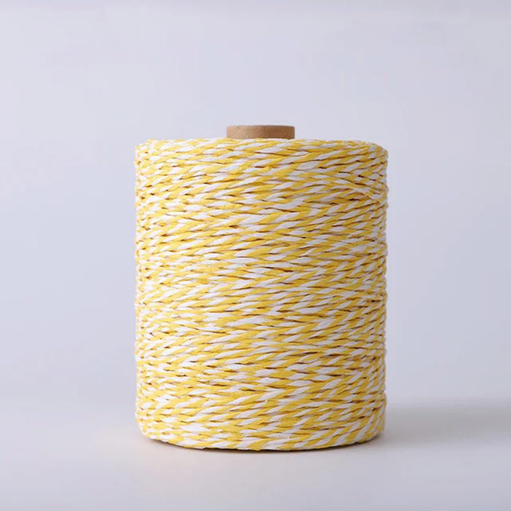 VIXDA 280M Raffia Straw Gold Line Cotton Yarn Crochet Yarn For Diy Knitting Summer Straw Hat Handbags Cushions Hand Woven Straw Yarn