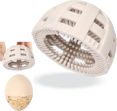 Vodolo Limpiador de huevos para huevos frescos, herramienta de máquina de lavado de huevos de silicona, cepillo limpiador giratorio de huevos,