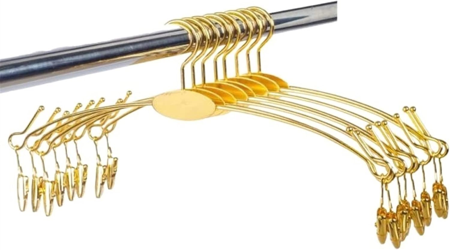 Coat Hanger Metal Underwear Bra Rack with Clips, Durable Children Clothes Hangers, Fashion Lingerie Shop Display Hanger, 10 Pack Clothes Hanger (Color : Gold) (Gold)
