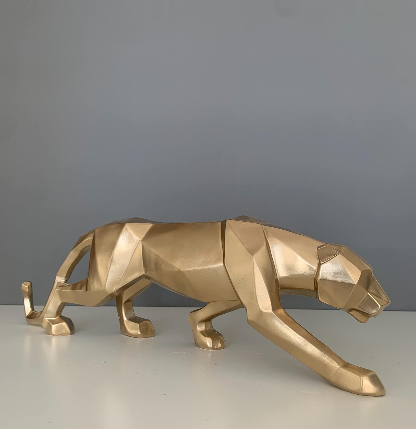 Large Geometric Tiger Bust Statue, 45 cm Gold Tiger Bust Sculpture, Animal Sculpture, Gifts For Him, Home Decor, Office Decor