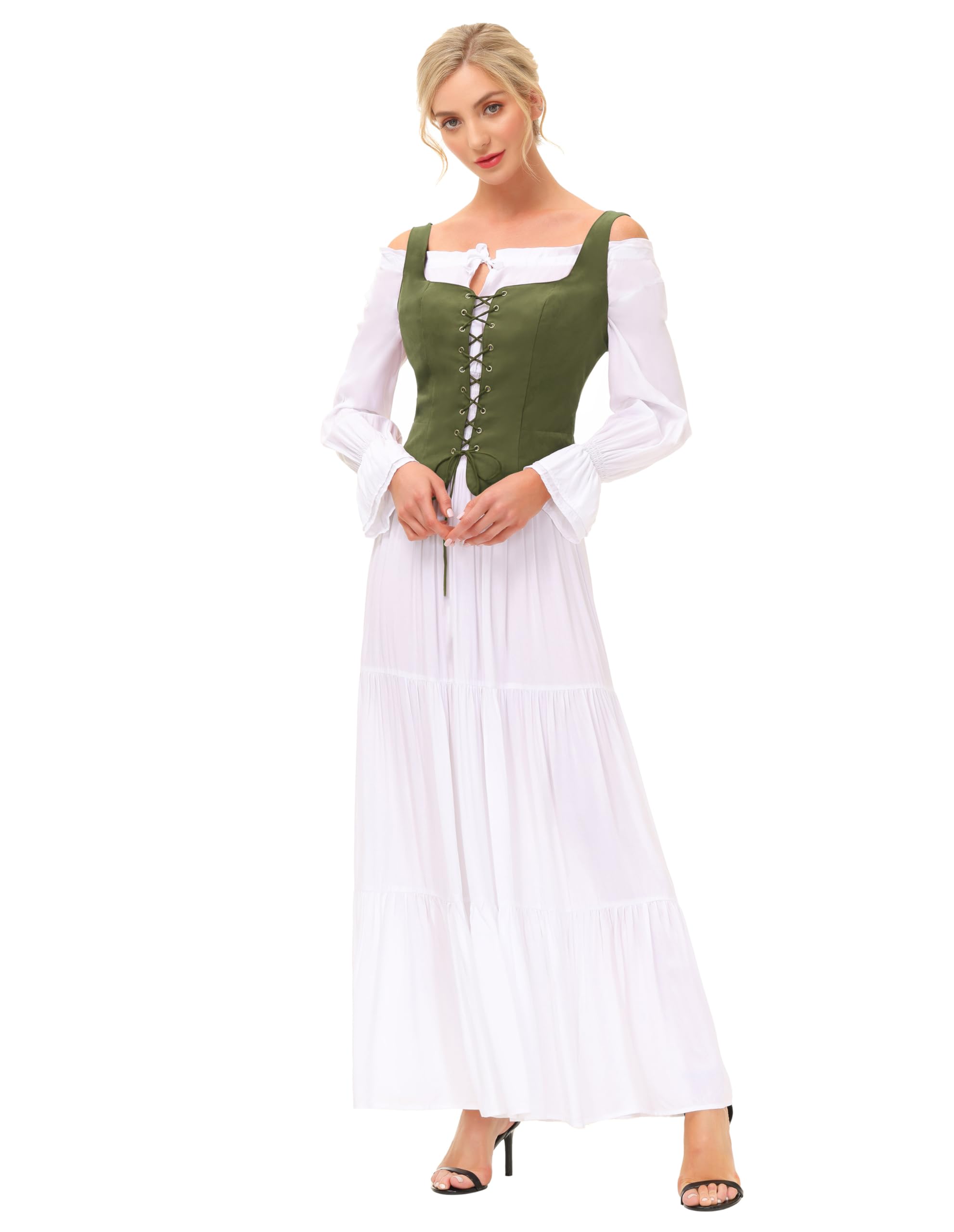 SCARLET DARKNESS Gilet da donna pirata rinascimentale, costume cosplay contadino corpetto con lacci gilet