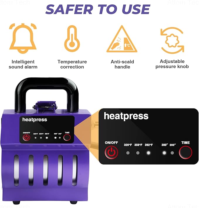 Prensa Térmica para Tazas Mini NiArt 110V, 392°F, Incluye Guantes y Cinta miniatura 6