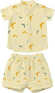Mookoo Premium Muslin Baby Shirt & Shorts Set | Ultra-Soft Cotton Co-Ord for Newborns | Lightweight, Breathable & Skin-Fri... Price In India