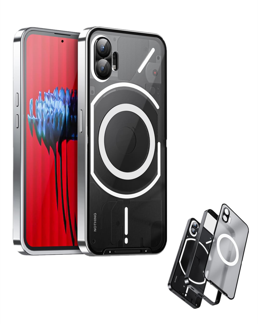 Amazon.co.jp: Nothing phone 2用バンパー 半透明背面パネル付ケース