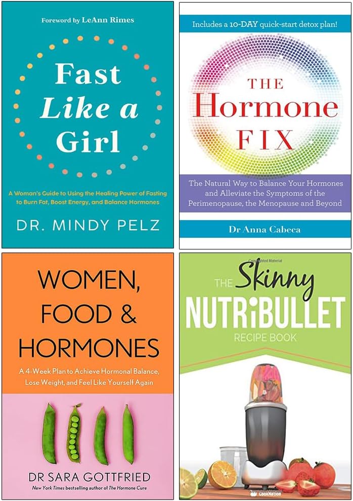 Fast Like a Girl [Hardcover], The Hormone Fix, Women Food and Hormones, The Skinny Nutribullet Recipe Book 4 Books Collection Set