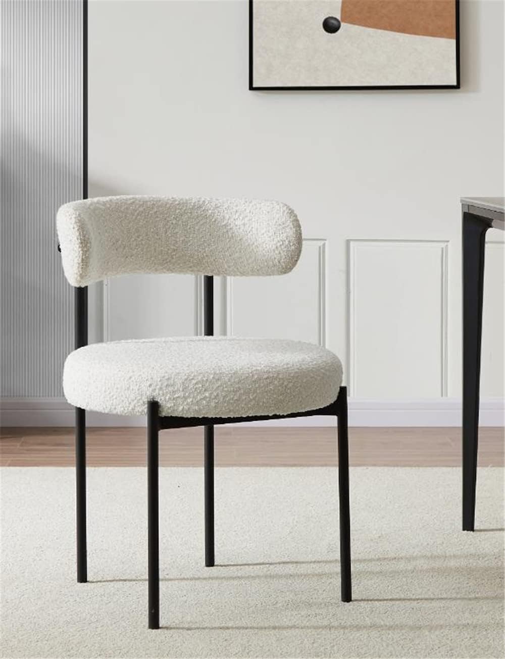 NIUYAO Modern Upholstered Dining Chair Open Back Side Chair Armless Accent Chair