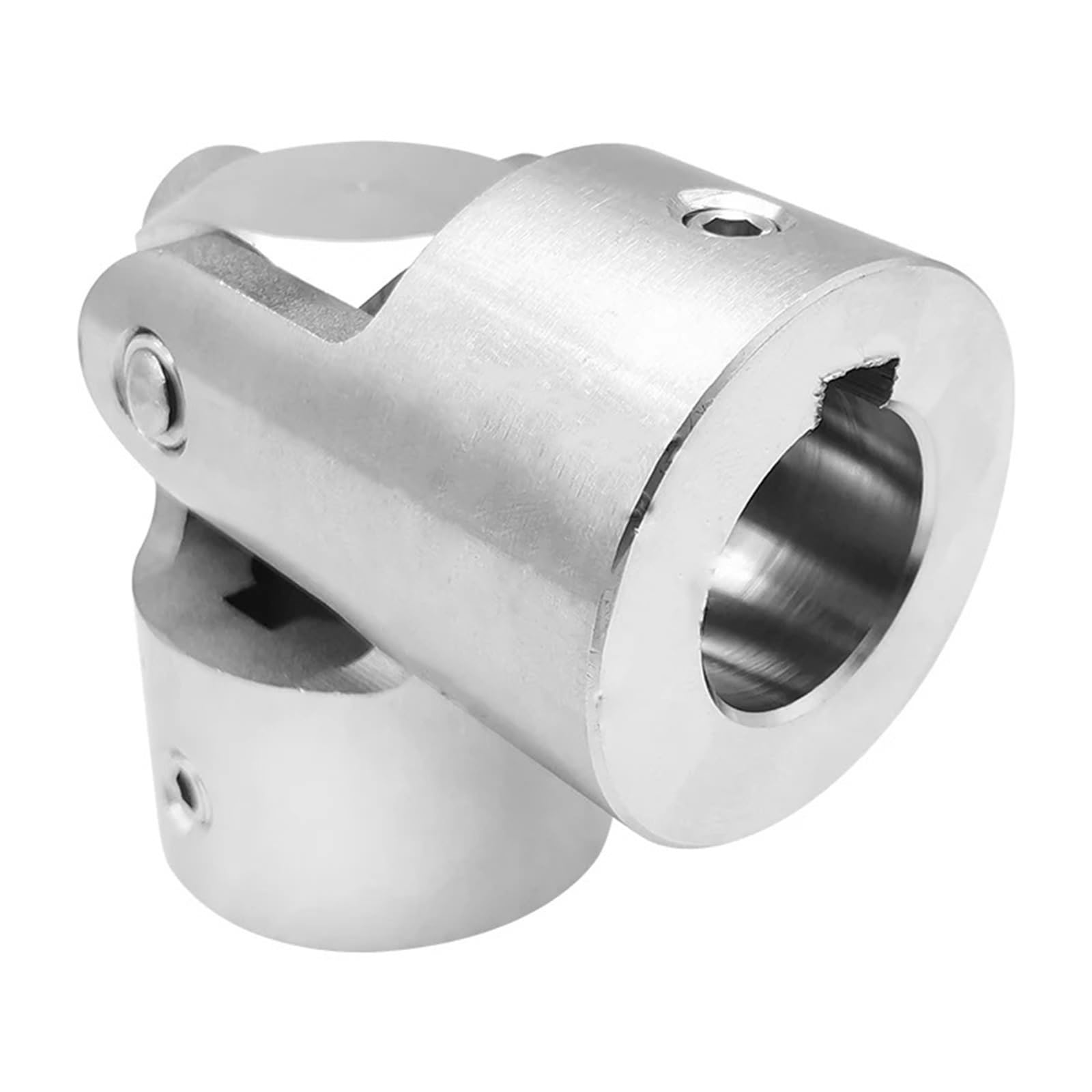 Croisillon de Direction Accouplement à cardan croisé en acier inoxydable 304, connecteur de moteur d'arbre à cardan, coupleur à cardan avec rainure de clavette Connecteur Rotatif(18x32x85mm keyway 6mm