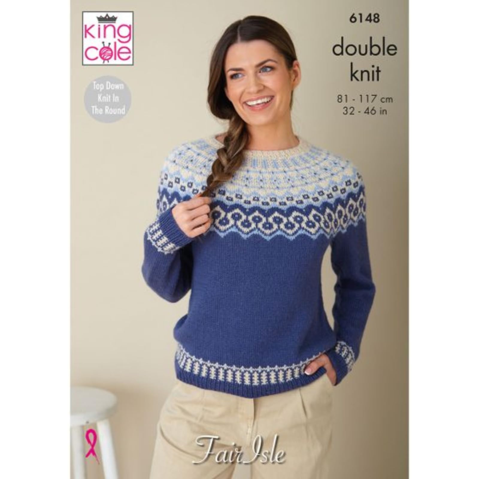 King Cole DK Knitting Pattern - 6148 Ladies Sweaters (2 Designs)