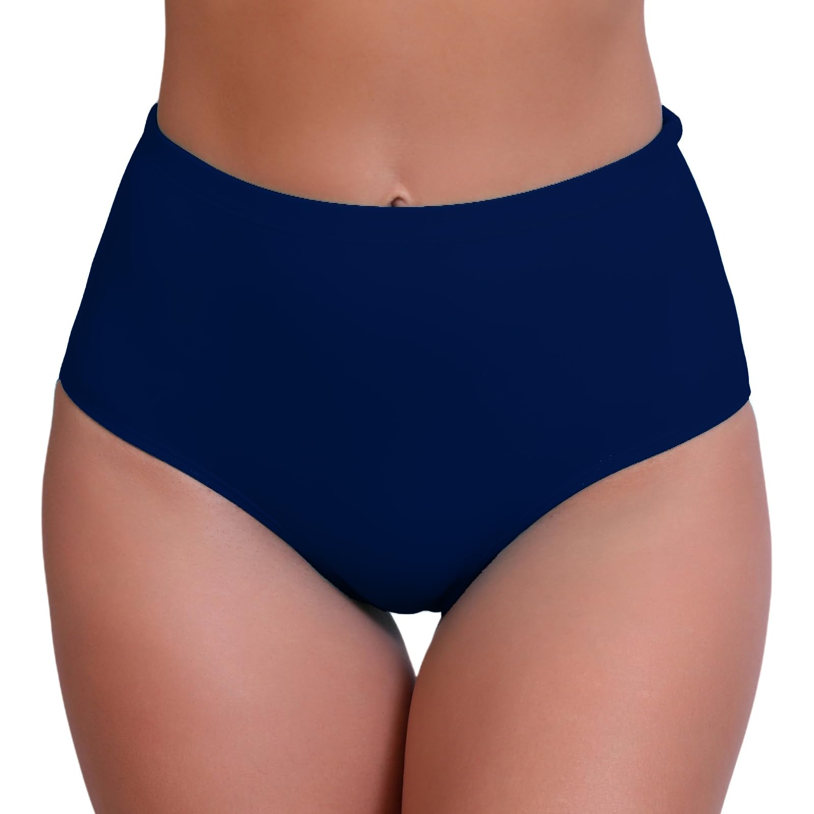 Halcurt Women's High Waisted Swim Bottoms (Available in Plus) Full Coverage Bikini Swimsuit Bottoms