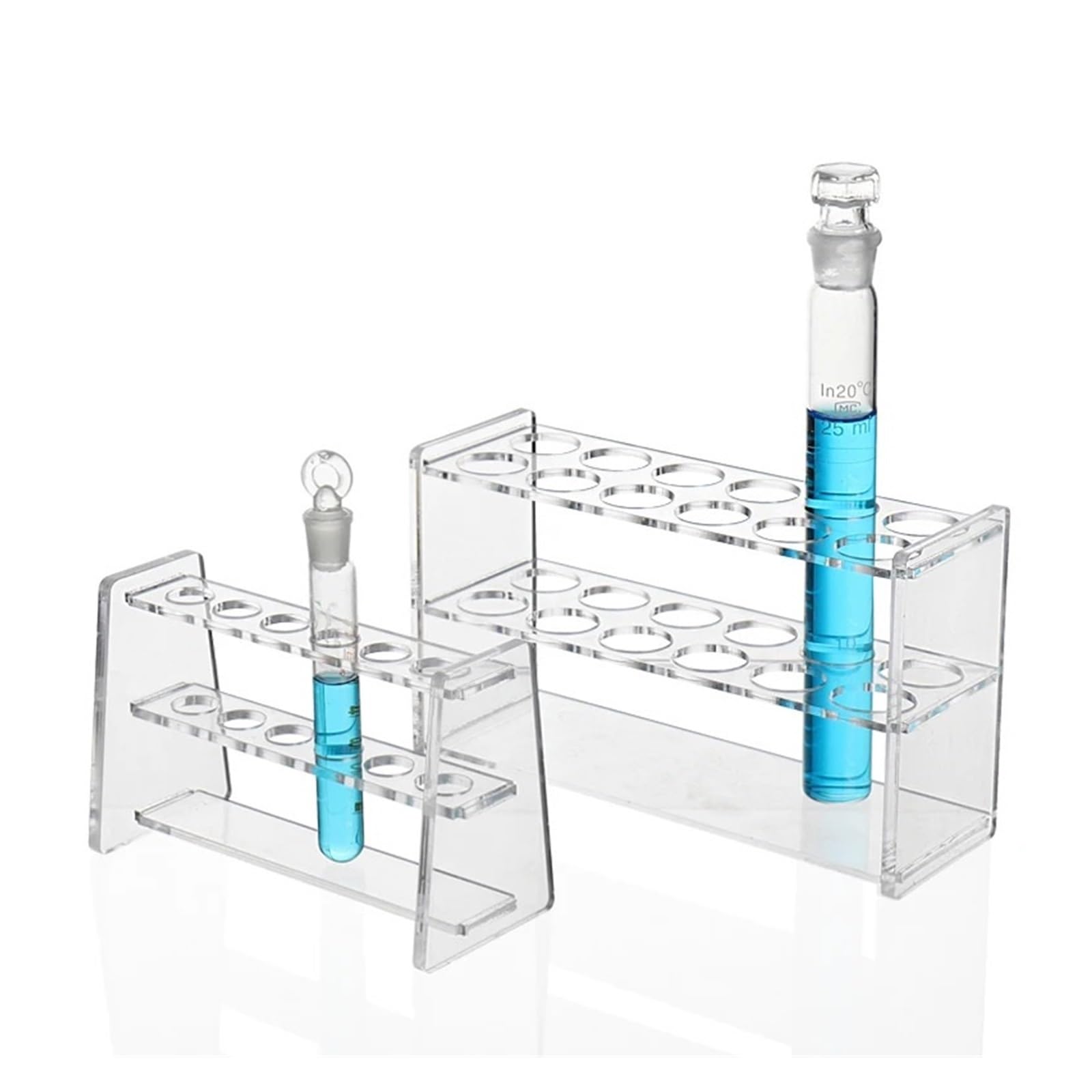 Support for tubes colorimétriques en, simple/double rangée, 6 ou 12 trous.(100ml-2x6 hloes)