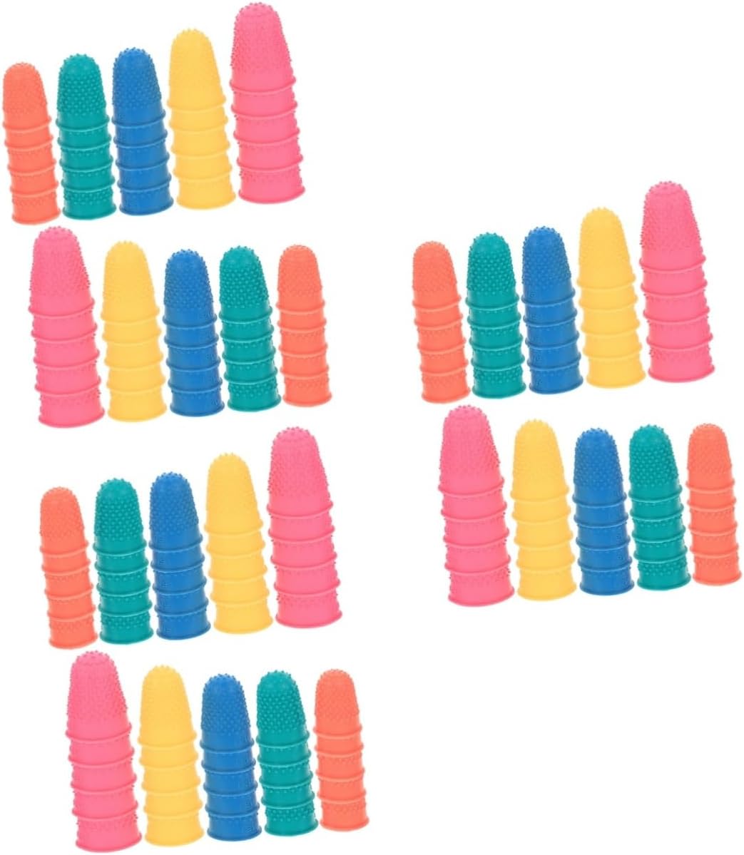 GLEAVI 150pcs Finger Guards for Cutting Cots Rubber Fingertip Protectors Non-Slip Static Hot Glue Multi-Purpose for Money Counting